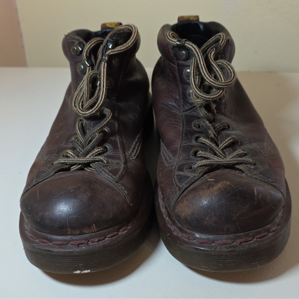 Dr. Martens Brown Leather Ankle Combat Boots Men's 11 Slip Resistant